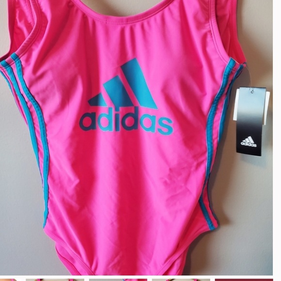 Adidas Low Back Pink and Blue Swim Suit - Picture 6 of 7